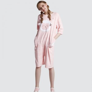 Socraigh na mBan Onesie Pink Clóite Pajamas Pajamas Bróidnéireacht